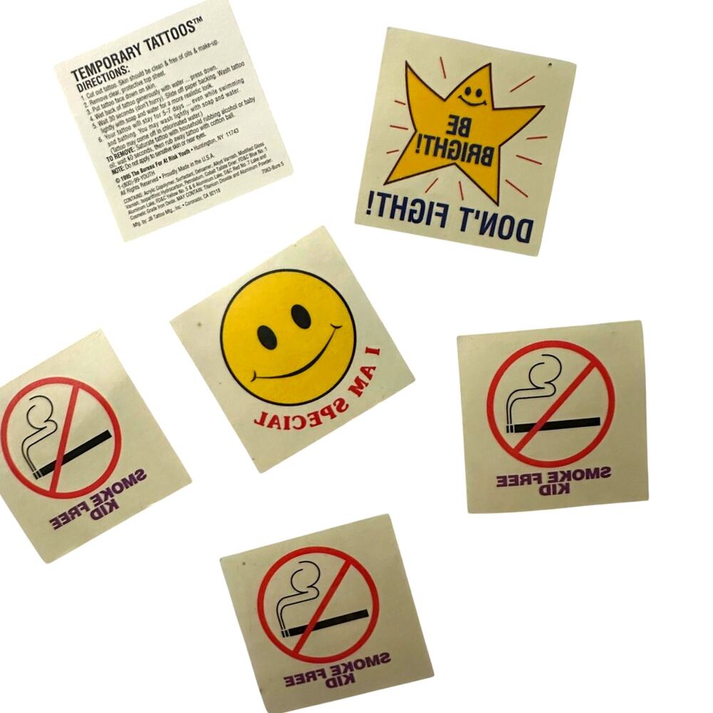 Vintage 1995-1996 The Bureau For At Risk Youth Temporary Tattoos (6)